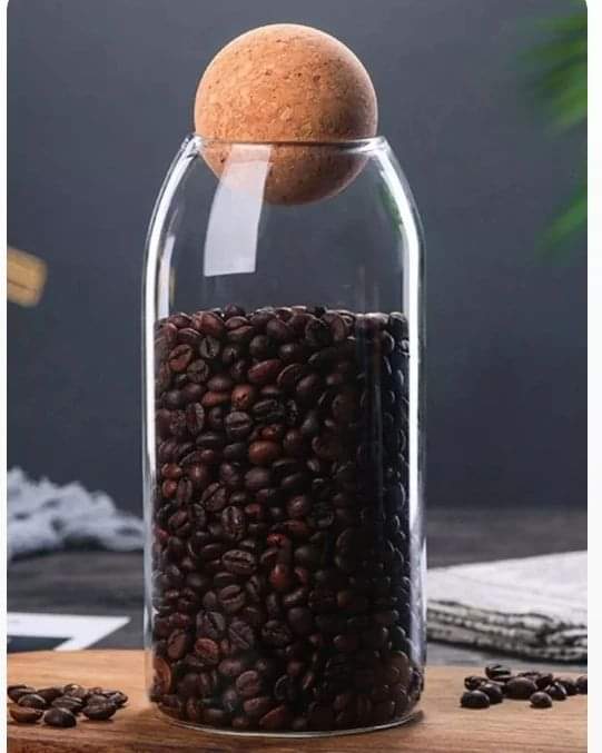 Open Ball Cork Transparent Jar with Bamboo Lid - Image 2