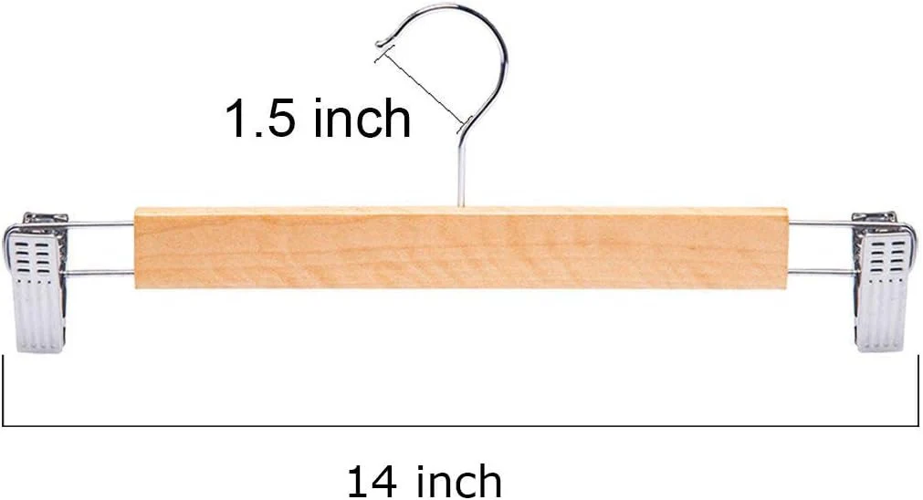 Wooden Trouser & Skirt Hangers with Clips (10 Pack, 36cm) - Image 3