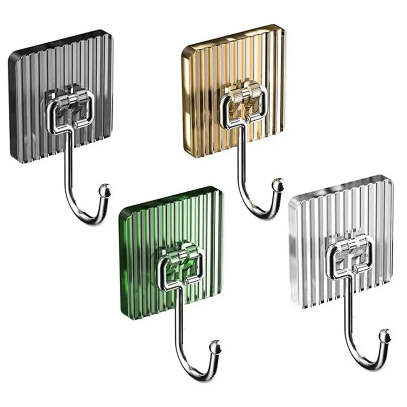 10 pc pack Acrylic Seamless Sticky Hook Wall Sticker Hooks - Image 2