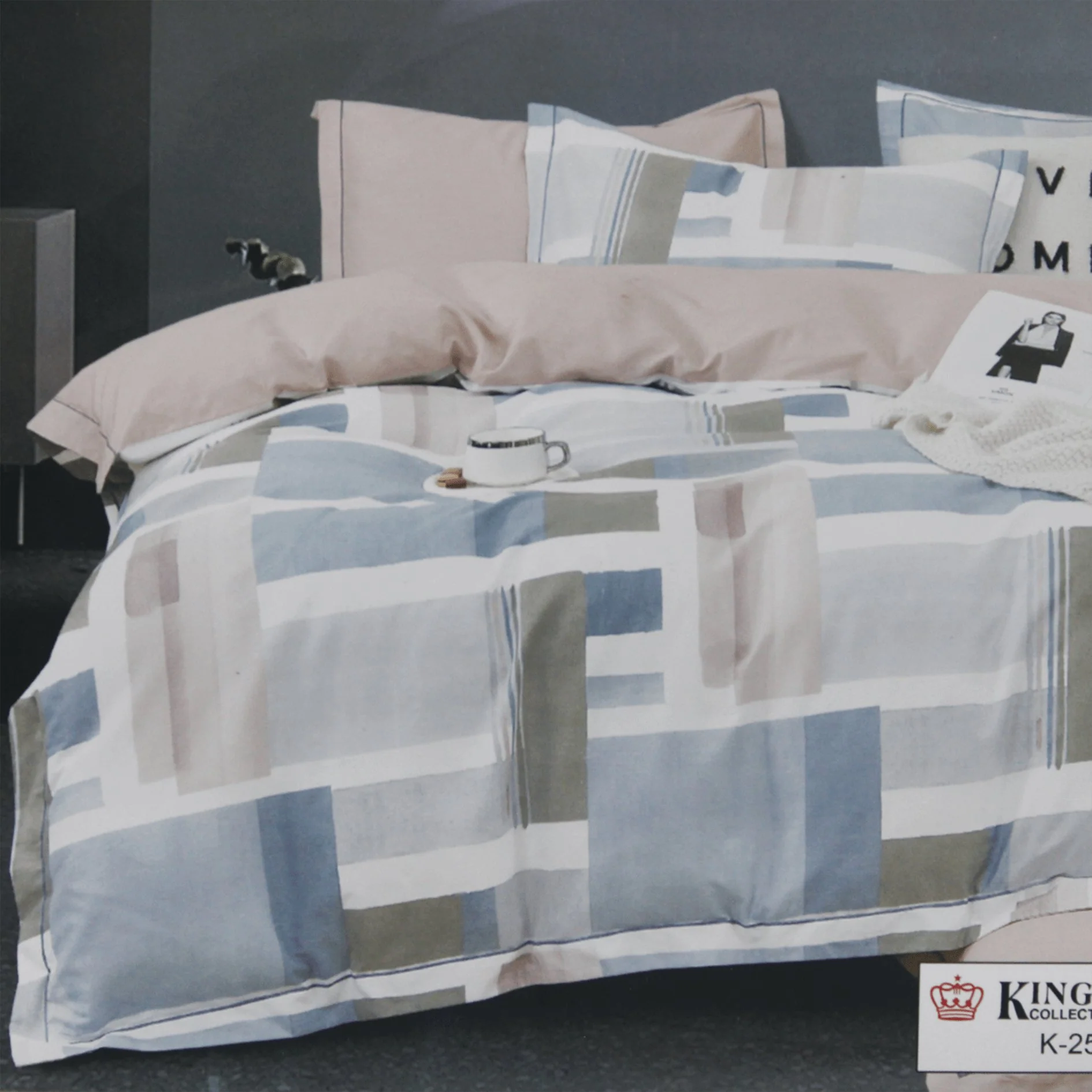 100% King Size Bedding Set Bedsheet and Quilt cover– Duvet Cover 259x220cm, Flat Sheet 279x289cm & 2 Pillowcases - Image 13