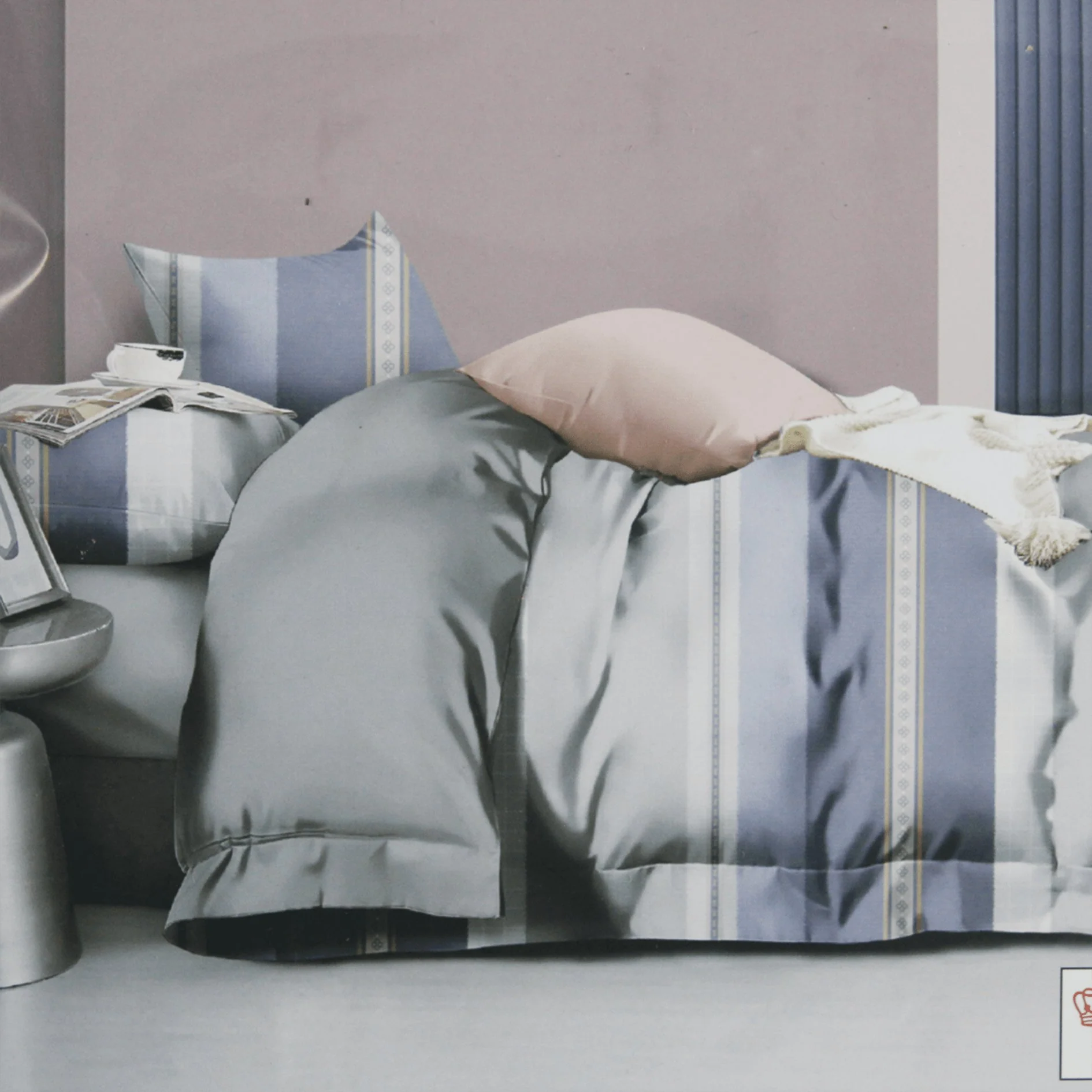 100% King Size Bedding Set Bedsheet and Quilt cover– Duvet Cover 259x220cm, Flat Sheet 279x289cm & 2 Pillowcases - Image 4