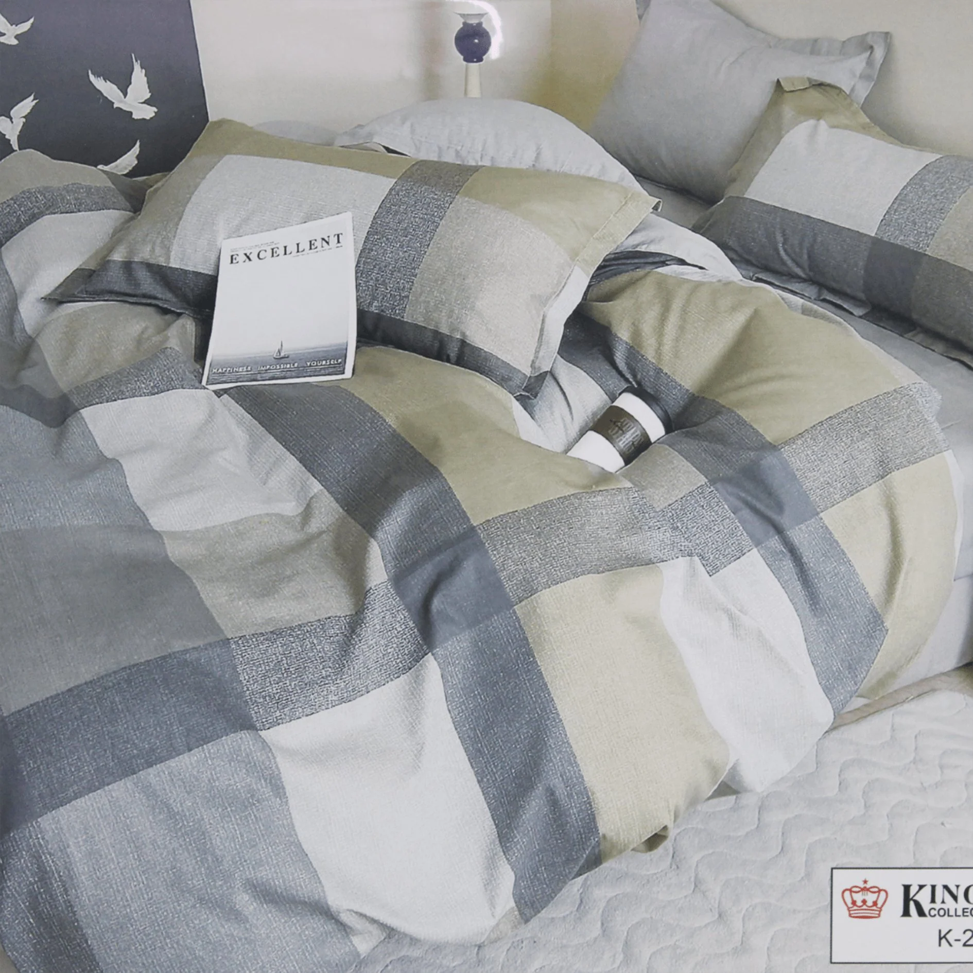 100% King Size Bedding Set Bedsheet and Quilt cover– Duvet Cover 259x220cm, Flat Sheet 279x289cm & 2 Pillowcases - Image 5