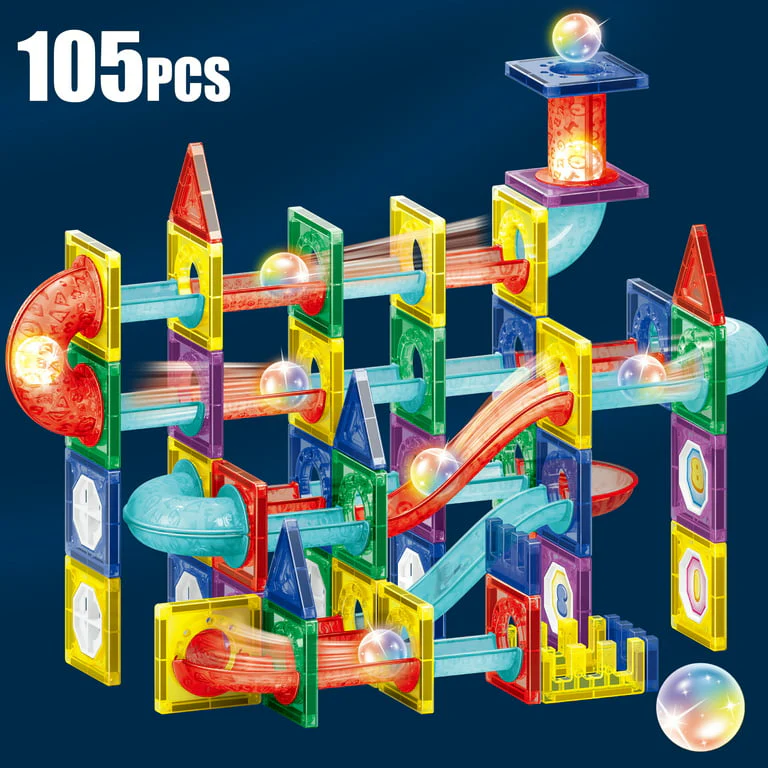 96 PCS 3D  Light Magnetic Tiles Kids Building Blocks Toys Educational - Image 2