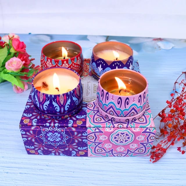 100% Soy Wax Scented candles with petals gift set - Image 2