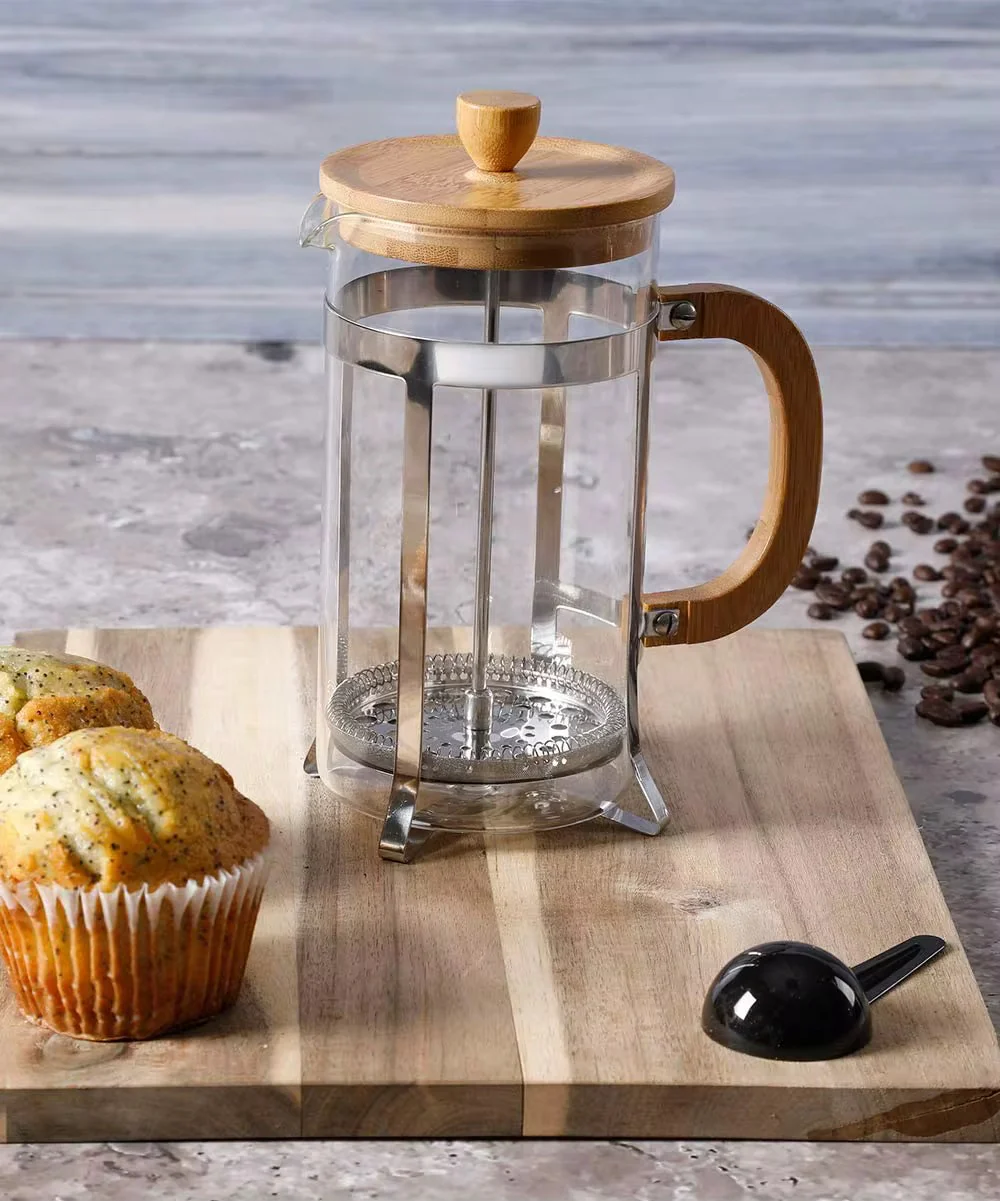 1000ml French press with heat-resistant borosilicate glass & stainless steel filter. Brew rich, smooth coffee at home, office or camp. Durable, eco-friendly. - Image 2