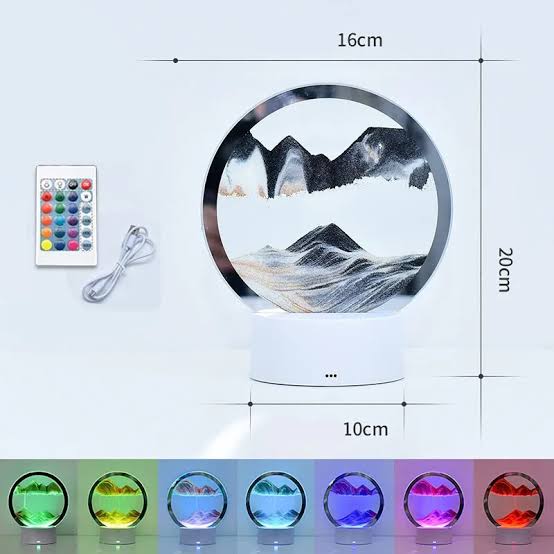10cmx16x20cm ~ 3D LED desktop lamp flowing sand decor piece - Image 4