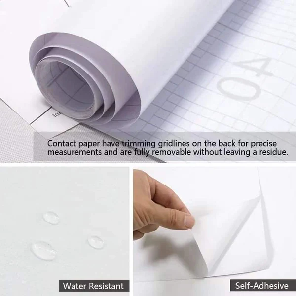 10M Self-adhesive plain white contact wallpaper - Image 6
