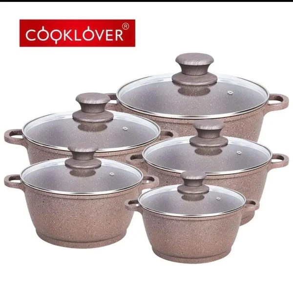 10pc Non-stick Aluminium Cookware Set - Image 3