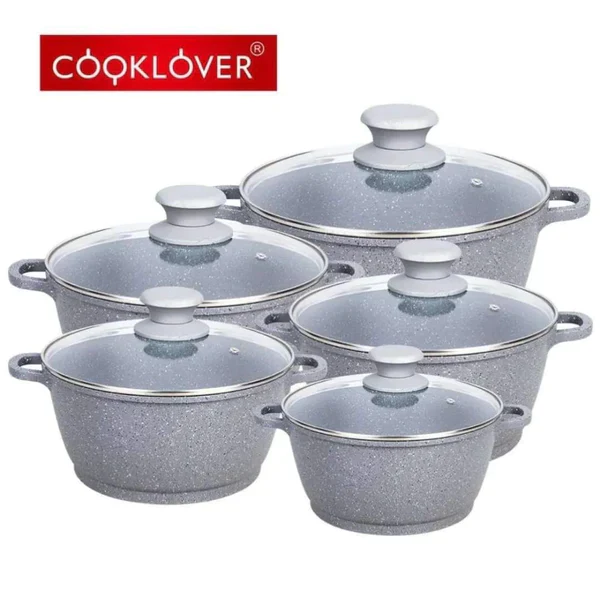 10pc Non-stick Aluminium Cookware Set - Image 4