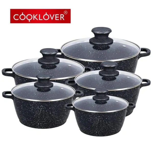 10pc Non-stick Aluminium Cookware Set - Image 6