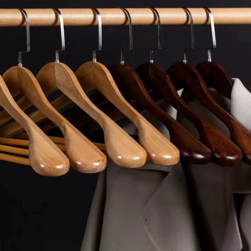 Wooden Suit Clothes Hangers with Non Slip Pants Bar (10 Pack) - Image 3