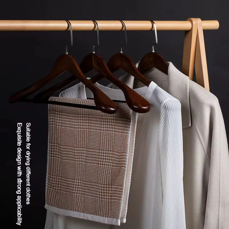 Wooden Suit Clothes Hangers with Non Slip Pants Bar (10 Pack) - Image 4