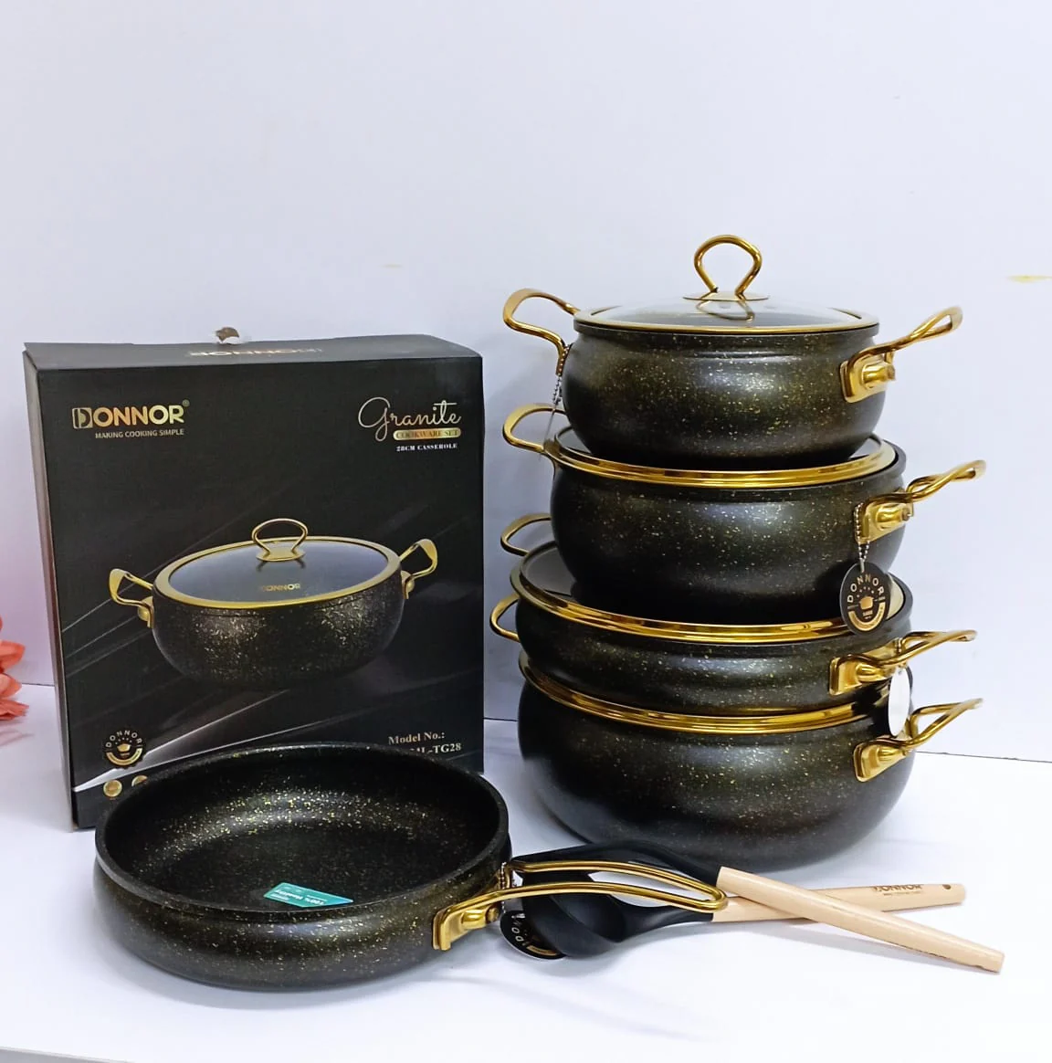 11 pcs Donnor Heavy Elegant Granite Cooking pots - Image 5