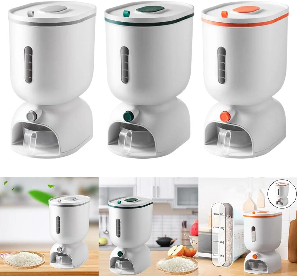 11kg Automatic Rice dispenser with rinsing cup. Smart Rice storage box - Image 3