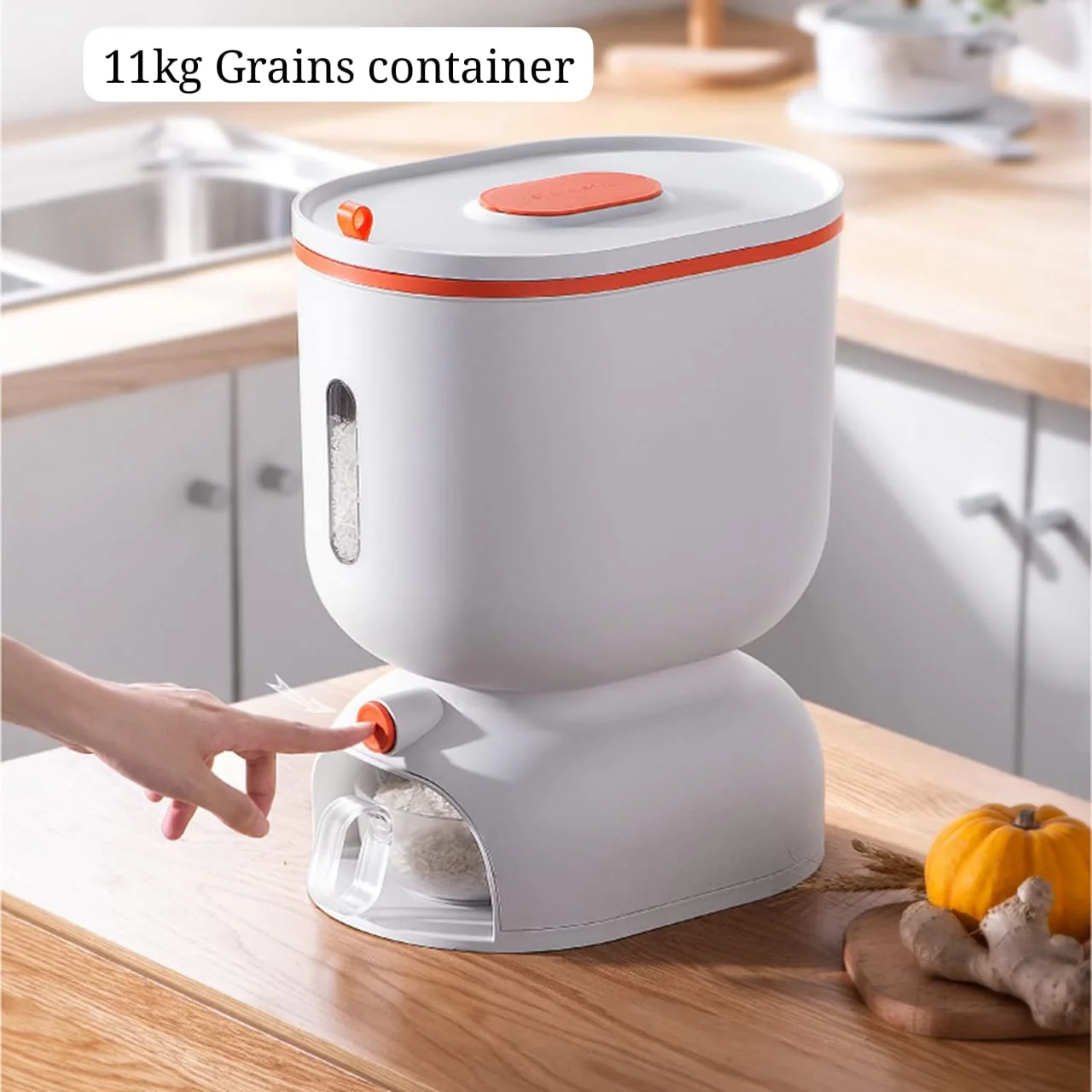 11kg Automatic Rice dispenser with rinsing cup. Smart Rice storage box - Image 5