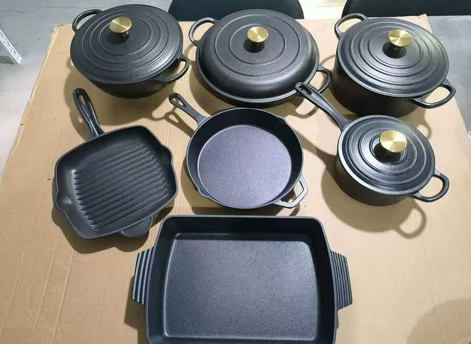 11PCS Raw Cast Iron Cookware Set – Made from 100% Heavy-Duty Cast Iron - Image 2