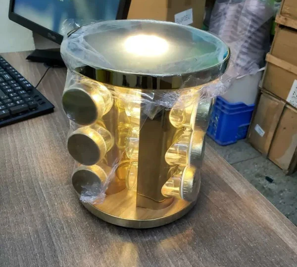 12 Canisters Led Rotating Spice Rack - Image 2