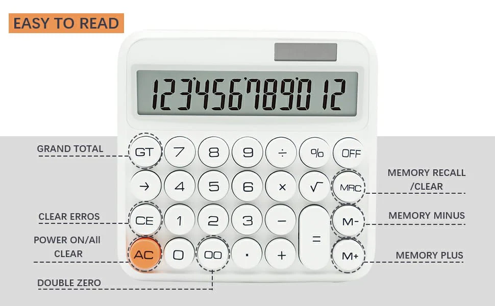 12 Digit Solar Energy Calculator with – Stylish Work Desktop Calculator for Home, school, Office, desktop - Image 2