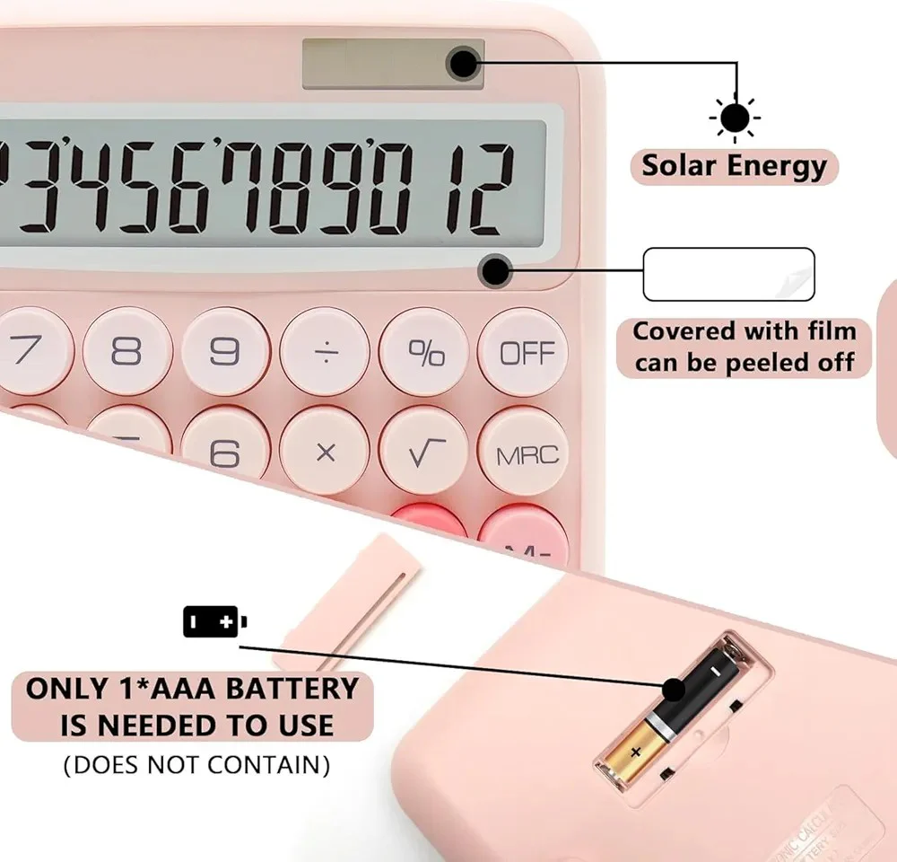 12 Digit Solar Energy Calculator with – Stylish Work Desktop Calculator for Home, school, Office, desktop - Image 3