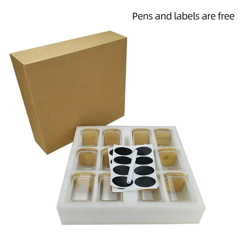 12 PCs Glass Spice Cookie Jar Set - Image 4