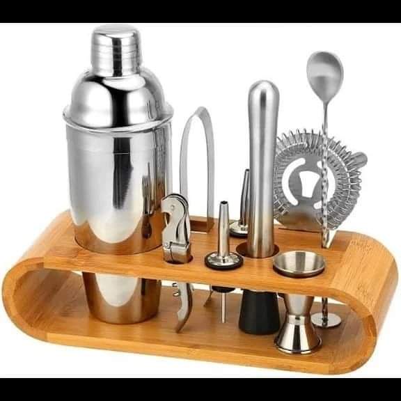 12-Piece Cocktail Shaker Set Home Bar Tool Kit with Stand, Cocktail Tools Stainless Steel Bar Gifts - Image 2