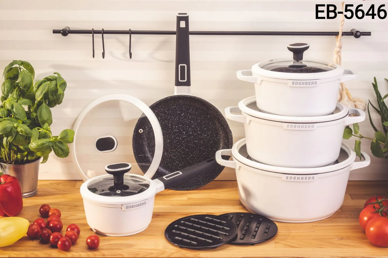 Edenberg 12-Piece Nonstick Cookware Set - Premium Kitchen Pots and Pans Set - Image 2