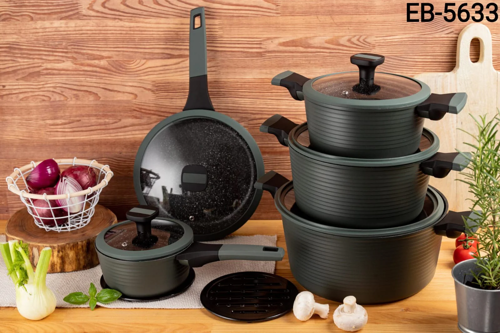 Edenberg 12-Piece Nonstick Cookware Set - Premium Kitchen Pots and Pans Set - Image 3