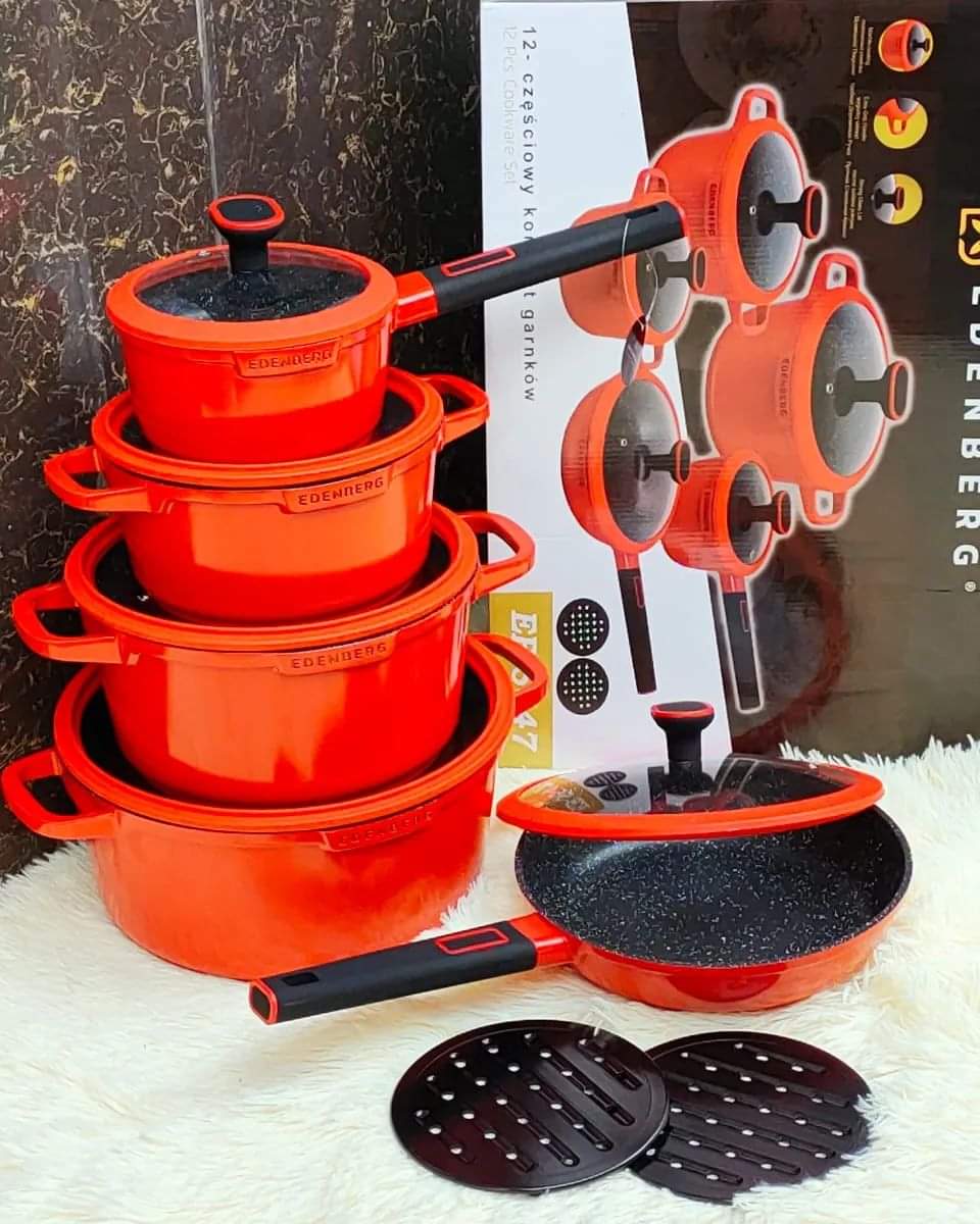 Edenberg 12-Piece Nonstick Cookware Set - Premium Kitchen Pots and Pans Set - Image 5