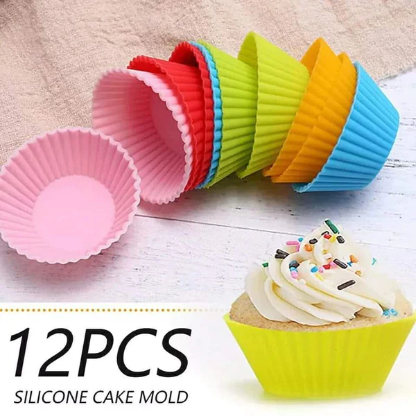 Reusable silicone cupcake moulds 12pcs - Image 3