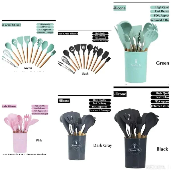 12pcs Silicone spoons set - Image 4