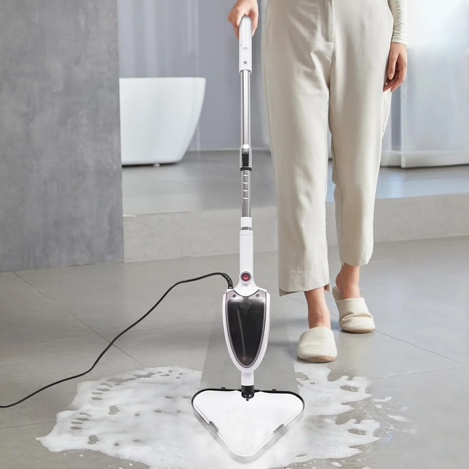 1300W 10 in 1 Multifunction Steam Cleaner, Hygienic Floor Cleaning, Steam Mop, Electric Floor Mop Floor Cleaning Set Double Function with Portable Steam Cleaner 8 Bar - Image 6