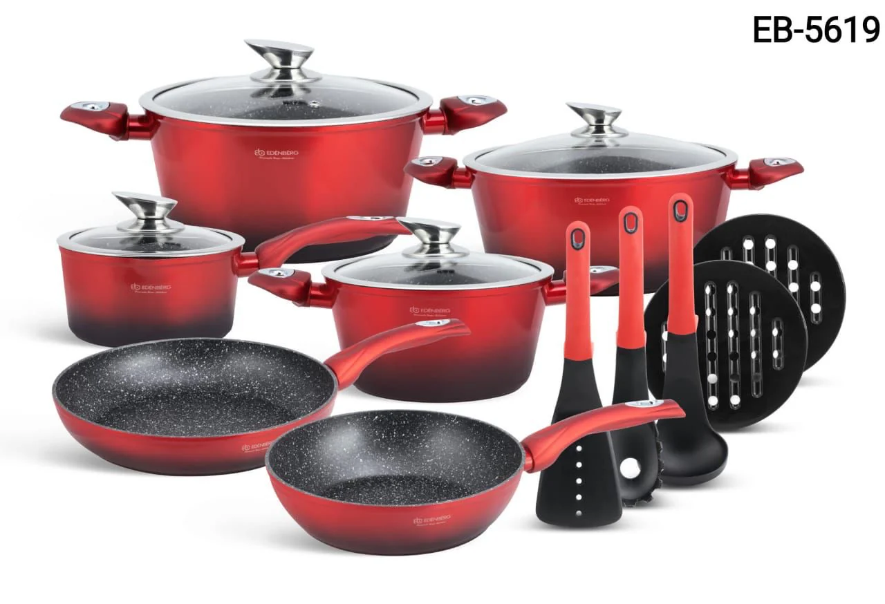Edenberg 15-Piece Nonstick Cookware Set with Kitchen Tools - Complete Pots and Pans Set Kenya - Image 5
