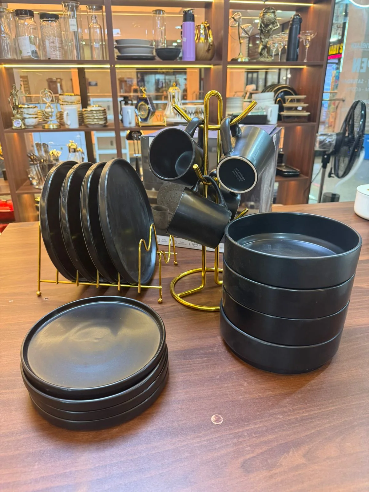 16-Piece Black Ceramic Dinner Set | Elegant Stoneware Plates, Bowls & Cups | Homelux Kenya - Image 2
