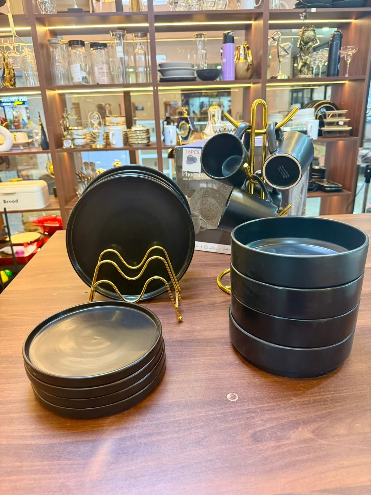 16-Piece Black Ceramic Dinner Set | Elegant Stoneware Plates, Bowls & Cups | Homelux Kenya - Image 3