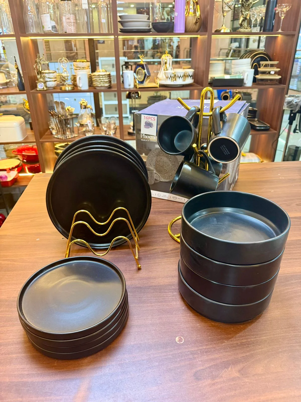 16-Piece Black Ceramic Dinner Set | Elegant Stoneware Plates, Bowls & Cups | Homelux Kenya - Image 6