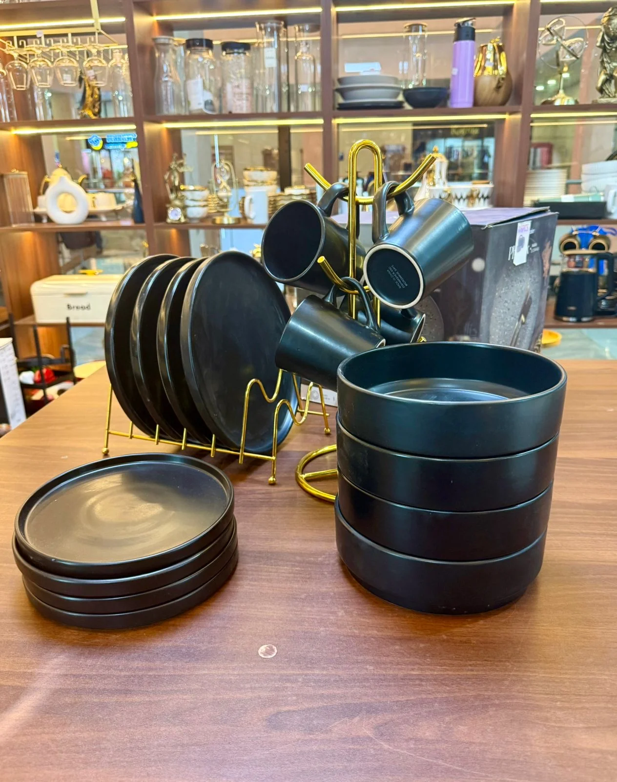 16-Piece Black Ceramic Dinner Set | Elegant Stoneware Plates, Bowls & Cups | Homelux Kenya - Image 7