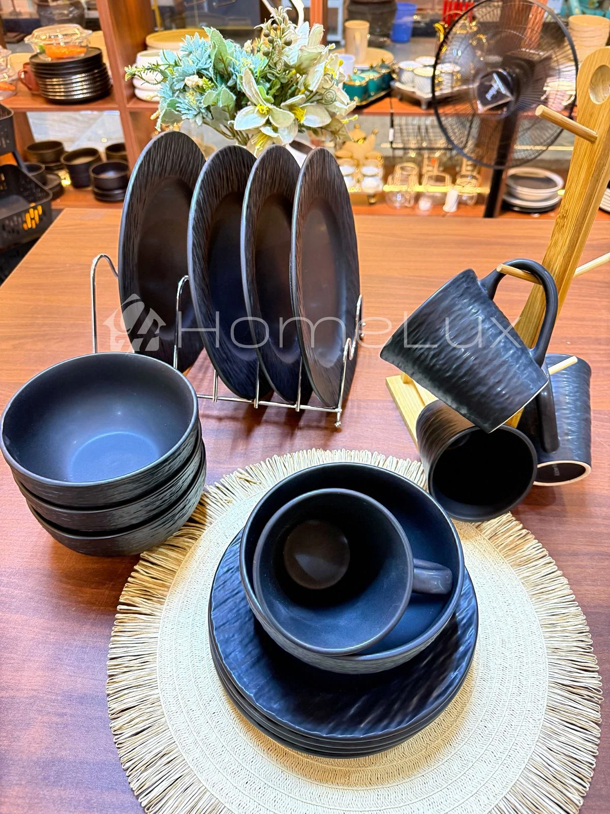 16pcs Japanese Ceramic Dinner Set – Plates, Bowls & Cups - Image 2
