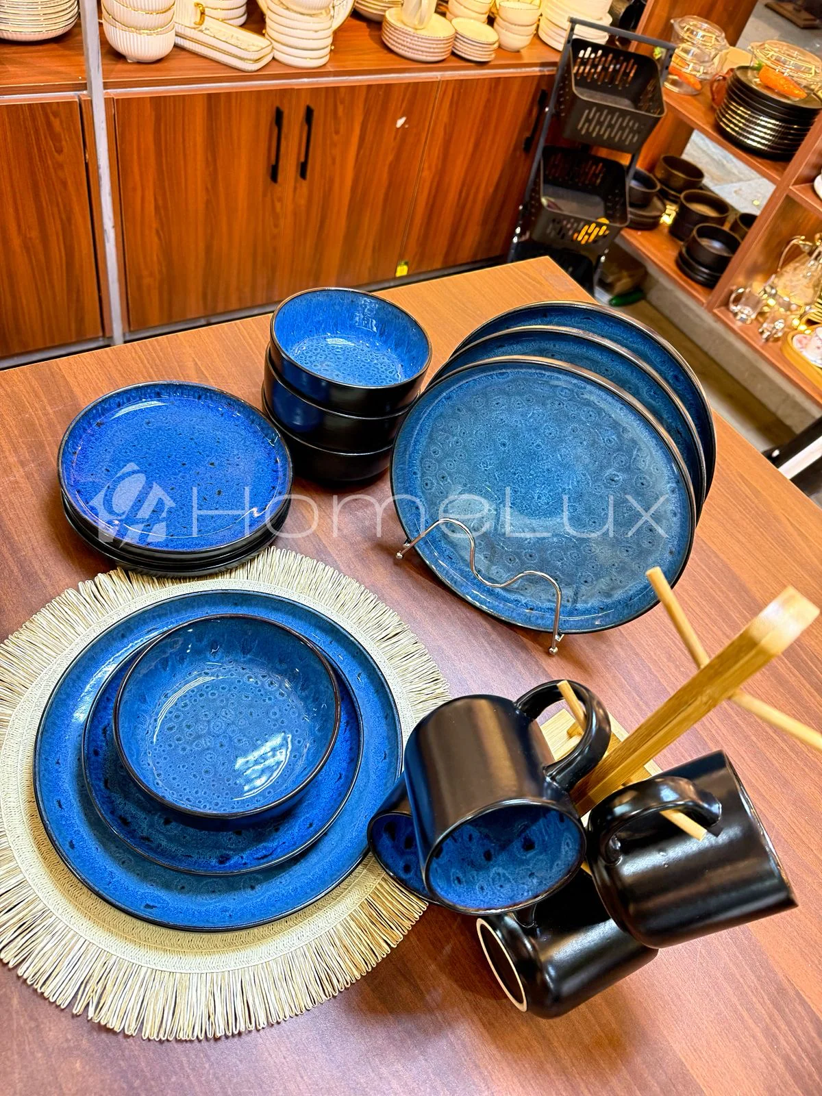 16pcs Japanese Ceramic Dinner Set – Plates, Bowls & Cups - Image 4