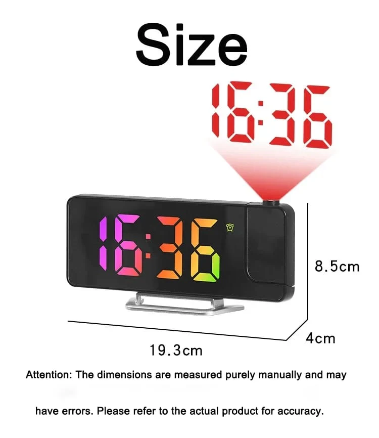 180% Projection LED Digital Clock With Alarm Clock For Table - Image 4
