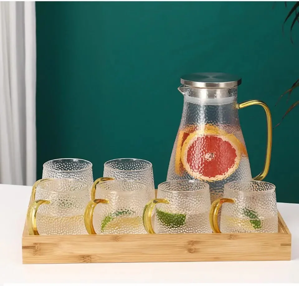 Glass Water Pitcher Water Jug Glass Carafe Glass Jug Set Transaprent Teapot - Image 5
