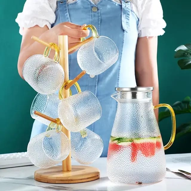 Glass Water Pitcher Water Jug Glass Carafe Glass Jug Set Transaprent Teapot - Image 6