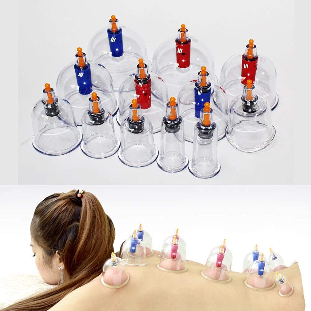 18pcs Suction Vacuum Cupping Set with 1 Manual Pump, Ideal for Back and Joint relief,Vacuum cupping body massager, Home Use Cupping cans for massage,  Therapy cupping Kit, Joint Relief cupping massage set - Image 2