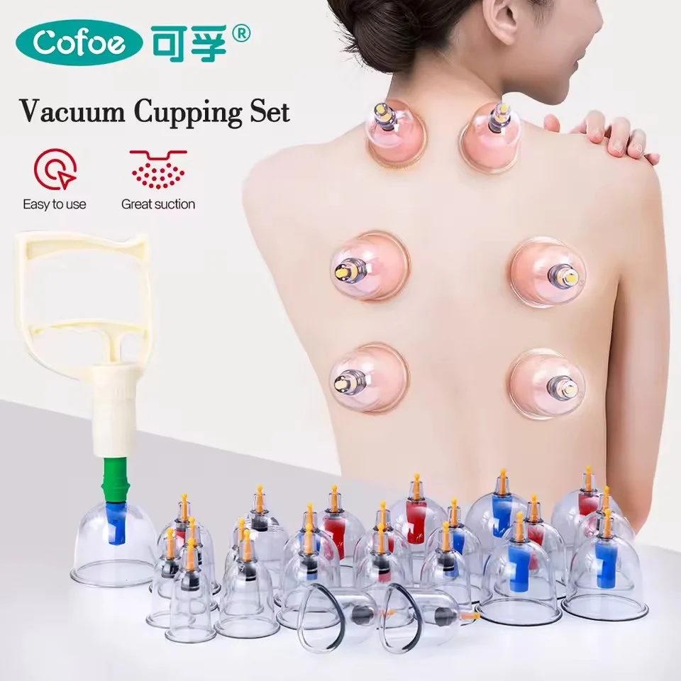 18pcs Suction Vacuum Cupping Set with 1 Manual Pump, Ideal for Back and Joint relief,Vacuum cupping body massager, Home Use Cupping cans for massage,  Therapy cupping Kit, Joint Relief cupping massage set - Image 5
