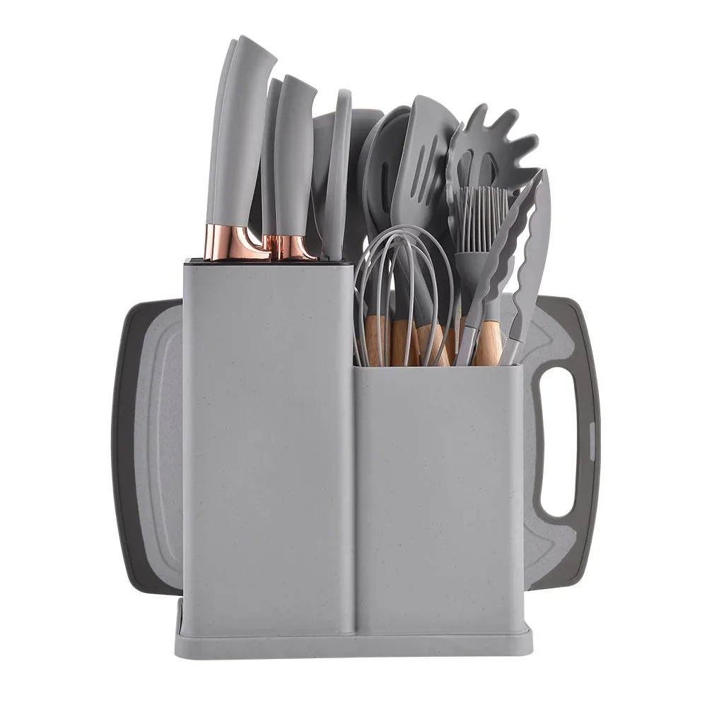 19-Piece Cooking Utensil & Silicone Knife Spoon Set All in One Kitchen Starter Kit - Image 11