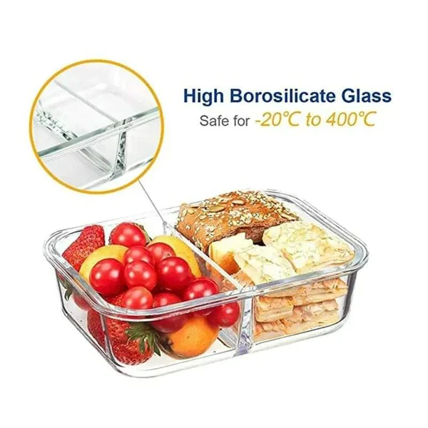 2 Grid Microwave Safe Glass Lunch Box - Image 3