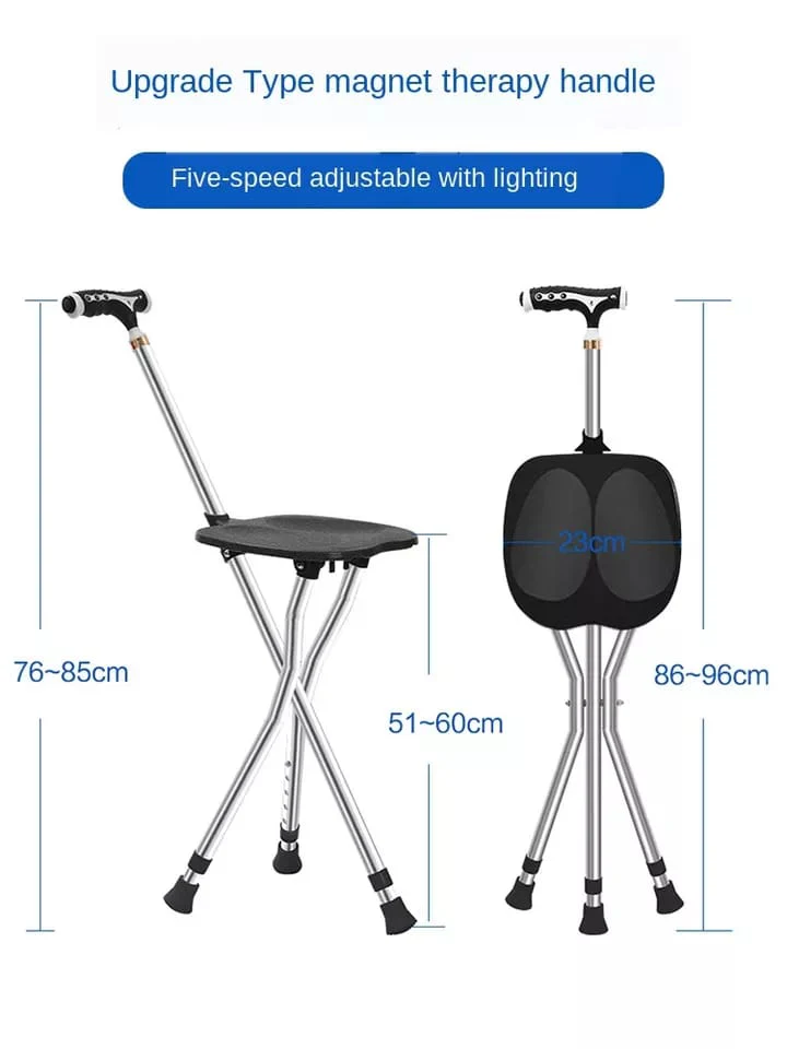 2 in 1 elderly walking stick cum stool - Image 2