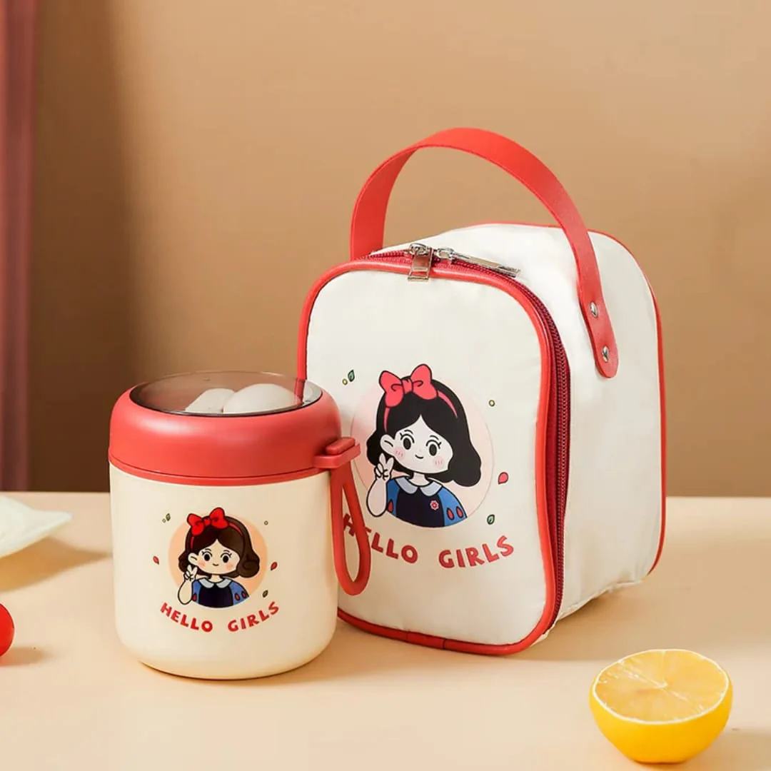 2 in 1 Food Flask Thermos With A Matching Insulated Lunch Bag - Image 7