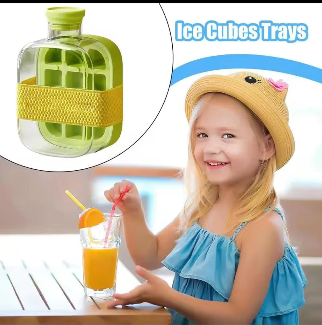 2-in-1 ice cube bottle with an integrated ice cube tray and a straw - Image 9