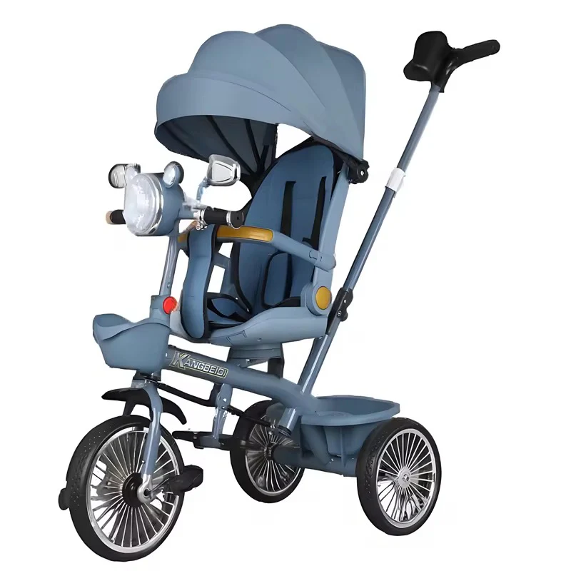 2 in 1 Kids Tricycle Children Trikes With Sun Shade For Baby Ride With Canopy - Image 2