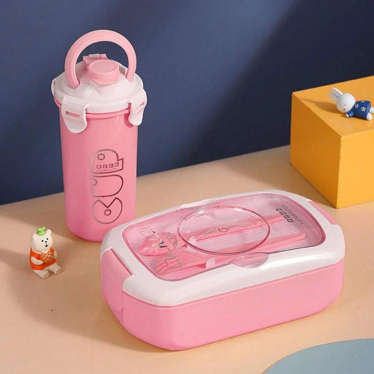2 in 1 LUNCH BOX WITH BOTTLE - Image 2